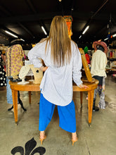 Load image into Gallery viewer, HCB - Irregular Clipping Long Sleeves Split-Joint Striped Lapel Blouses
