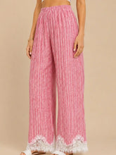 Load image into Gallery viewer, J.nna - Lace-Trimmed Wide-Leg Pants

