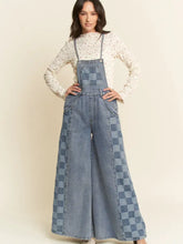 Load image into Gallery viewer, Davi &amp; Dani - Washed Denim Wide Leg Opening Overall Jumpsuit
