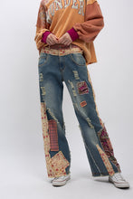 Load image into Gallery viewer, Bluevelvet - RIPPED AND PATCHWORK BOOTS CUT DENIM STRETCHY PANTS

