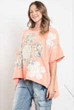 Load image into Gallery viewer, PATCH WORK OVER SIZED SHORT SLEEVE TOP
