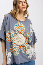 Load image into Gallery viewer, PATCH WORK OVER SIZED SHORT SLEEVE TOP
