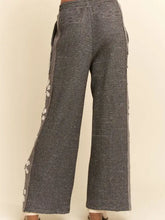 Load image into Gallery viewer, Davi &amp; Dani - Milli  Mix Matched Flower Patch Sweatpants - Charcoal
