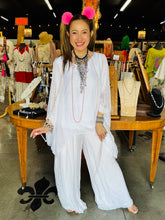 Load image into Gallery viewer, Karamel Collection - White Silky Flowy Summer Pant
