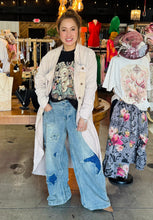 Load image into Gallery viewer, Bluevelvet - STAR AND MOON WIDE LEG DENIM PANTS
