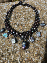Load image into Gallery viewer, HC - HC - She Is The Queen Black Pearls Necklace OOAK
