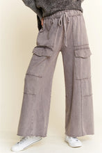 Load image into Gallery viewer, J. Her - Mineralwash Multi Pockets Wide Leg Terry Pants
