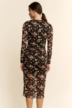 Load image into Gallery viewer, Davi &amp; Dani - Printed Lace Mesh Dress Black
