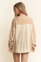 Load image into Gallery viewer, J.NNA - Mixed Fabric Long Sleeve V Neck Shirt Top
