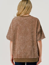 Load image into Gallery viewer, Short Sleeve Top Peace Sign in Leopard Animal Print
