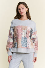 Load image into Gallery viewer, J.NNA - Grey Combo Patchwork Color Block Sweater Top
