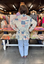Load image into Gallery viewer, Origami - LACE AND SEQUIN BLAZER JACKET WITH PRINT - FREEDOM
