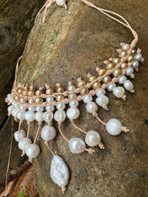 Load image into Gallery viewer, HC -  Handcrafted White Collar Pearl Chocker
