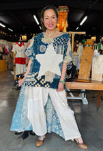 Load image into Gallery viewer, Star Patchwork Hi-Low linen Top
