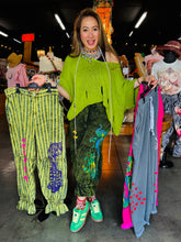 Load image into Gallery viewer, I Love Linen -  Tiger Spirit Chartreuse Denim Stripe Bloomer
