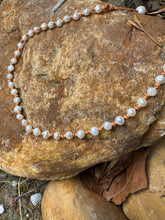 Load image into Gallery viewer, HC - Love All Over White Pearls Necklace 14" -18”
