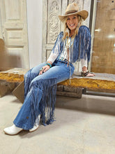 Load image into Gallery viewer, A Rare Bird - Fringed Denim Collar
