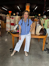 Load image into Gallery viewer, Camille &amp; Company - Blue White Stripe Top
