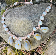 Load image into Gallery viewer, HC - Handmade White Pearl With Seashell Charm Choker
