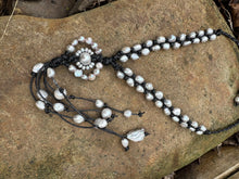 Load image into Gallery viewer, HC - Double Strands Sunflower Silver Pearls Necklace
