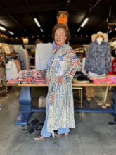 Load image into Gallery viewer, Origami - Lightweight Floral Lace Ruffle Duster with Sparkles - Beige Freedom
