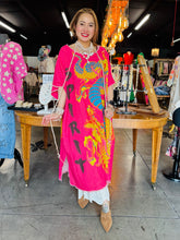 Load image into Gallery viewer, HCB - Dragon Spirit Shirt Dress Pink

