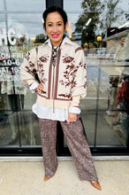 Load image into Gallery viewer, Pixy + Ivy - Border Print Vintage Floral Sweater Cream Brown
