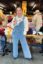 Load image into Gallery viewer, Pixi + Ivy - Soft Stretchy Washed Blue Denim Overalls - Blue Wash
