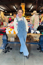 Load image into Gallery viewer, Pixi + Ivy - Soft Stretchy Washed Blue Denim Overalls - Blue Wash
