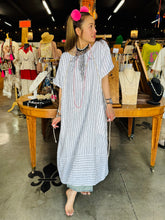 Load image into Gallery viewer, Karamel Collection - Linen Stripe Dress with Pockets - White
