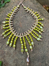 Load image into Gallery viewer, HC - Max Mama Collar Green  Pearls Necklace

