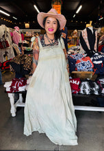 Load image into Gallery viewer, A Rare Bird - Turquoise Tea Stained Lace Dress
