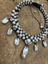 Load image into Gallery viewer, HC - HC - She Is The Queen Silver  Pearls Necklace OOAK
