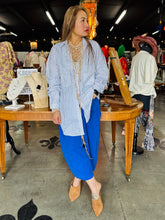 Load image into Gallery viewer, HCB - Irregular Clipping Long Sleeves Split-Joint Striped Lapel Blouses
