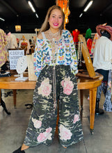 Load image into Gallery viewer, Bluevelvet - CAMO PRINT FLOWER PATCHWORK WIDE LEG PANTS
