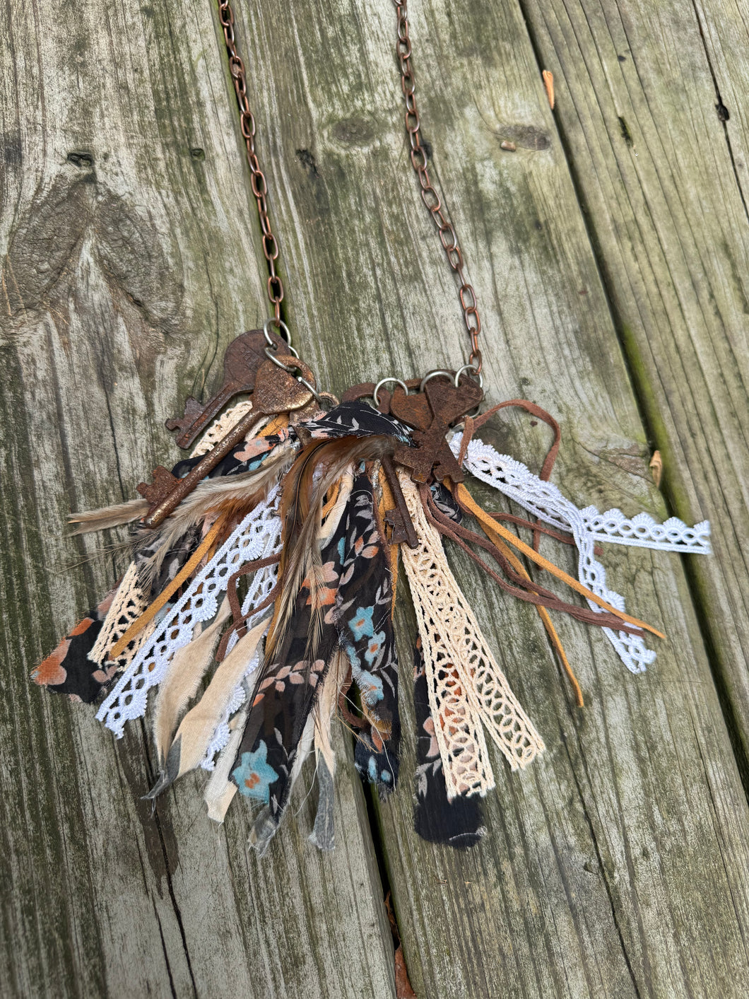 A Rare Bird- Vintage Key Long Necklace