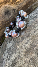Load image into Gallery viewer, HC - Silver/Pink Pearls Sunflower Bracelet
