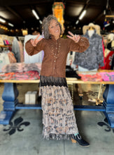 Load image into Gallery viewer, Origami - LAYERED FRINGE TIERED SKIRT - LEO
