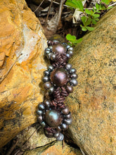 Load image into Gallery viewer, HC - Sunflower Bracelet Black Pearls
