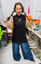 Load image into Gallery viewer, HC - Magical Tank Point Collar Shirt- Black
