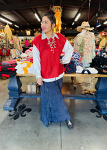 Load image into Gallery viewer, Karamel Collection - Navy Silk Ruffle Skirt Fall Colors Skirt
