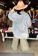 Load image into Gallery viewer, A Rare Bird -  Denim  &amp; Lace Quilted Star Jacket
