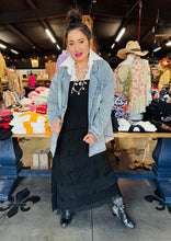 Load image into Gallery viewer, Karamel Collection - Black Silk Ruffle Skirt Fall Colors Skirt
