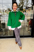 Load image into Gallery viewer, Pixi + Ivy -  Mock Neck 3/4 Sleeve Sweater Top Green
