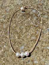 Load image into Gallery viewer, HC - 3 Pearl Ivory Swirl Necklace
