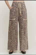 Load image into Gallery viewer, J. Her - Mineral Washed Animal Leopard Wide Leg Pants
