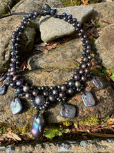 Load image into Gallery viewer, HC - HC - She Is The Queen Black Pearls Necklace OOAK
