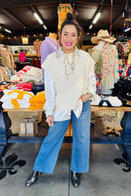 Load image into Gallery viewer, Pixi + Ivy -  Mock Neck Short Sleeve Soft Sweater Vest Top - Ivory
