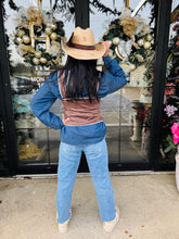 Load image into Gallery viewer, Blue B - Faux Suede Lace Trim Top - Dark Brown
