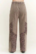 Load image into Gallery viewer, J. Her - Mineral Washed Leopard Animal Patchwork Pants
